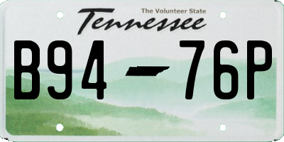 TN license plate B9476P