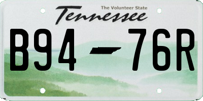 TN license plate B9476R
