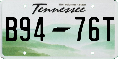 TN license plate B9476T