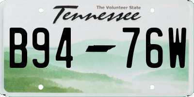 TN license plate B9476W