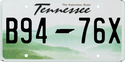TN license plate B9476X