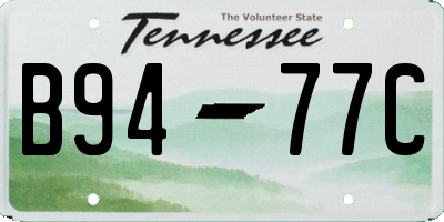 TN license plate B9477C