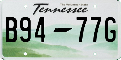 TN license plate B9477G