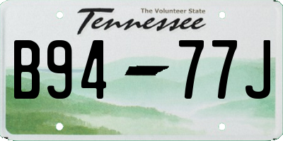 TN license plate B9477J