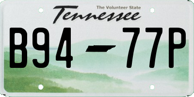 TN license plate B9477P