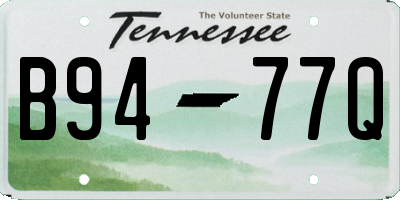 TN license plate B9477Q