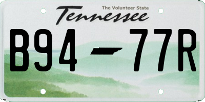 TN license plate B9477R