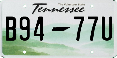 TN license plate B9477U