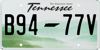 TN license plate B9477V