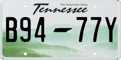 TN license plate B9477Y