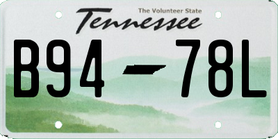 TN license plate B9478L