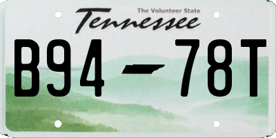 TN license plate B9478T