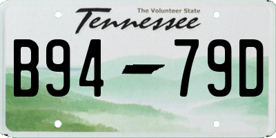 TN license plate B9479D