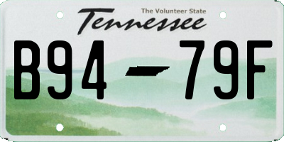 TN license plate B9479F