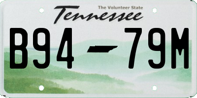 TN license plate B9479M