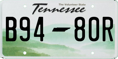 TN license plate B9480R