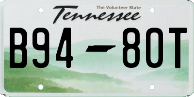 TN license plate B9480T