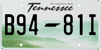 TN license plate B9481I