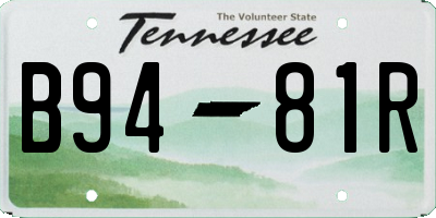 TN license plate B9481R