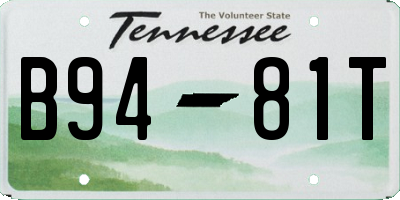 TN license plate B9481T