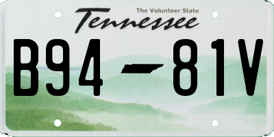TN license plate B9481V
