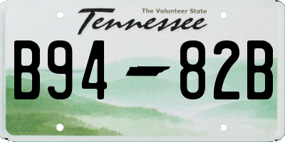 TN license plate B9482B