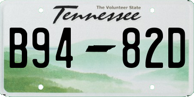 TN license plate B9482D