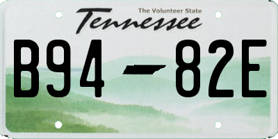 TN license plate B9482E