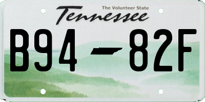 TN license plate B9482F