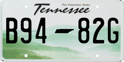 TN license plate B9482G