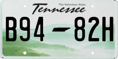 TN license plate B9482H