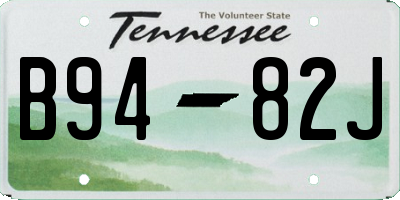 TN license plate B9482J