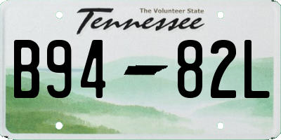 TN license plate B9482L