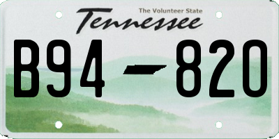 TN license plate B9482O