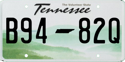 TN license plate B9482Q