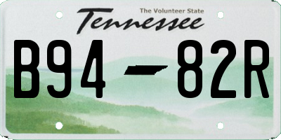 TN license plate B9482R