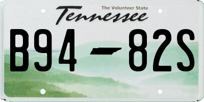 TN license plate B9482S