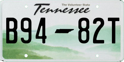 TN license plate B9482T