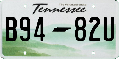 TN license plate B9482U