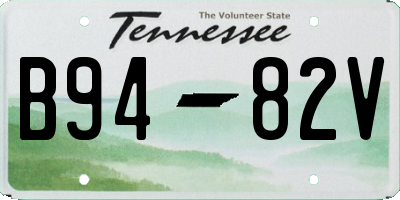 TN license plate B9482V