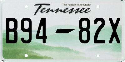 TN license plate B9482X