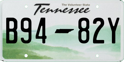 TN license plate B9482Y
