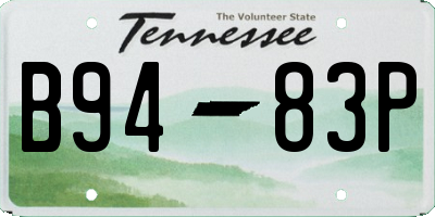 TN license plate B9483P
