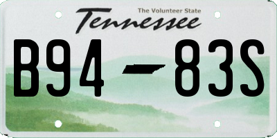 TN license plate B9483S