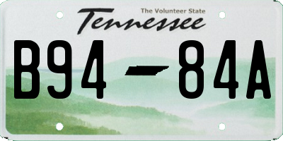 TN license plate B9484A