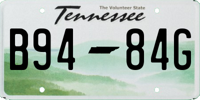 TN license plate B9484G