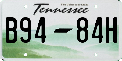 TN license plate B9484H