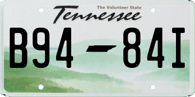 TN license plate B9484I