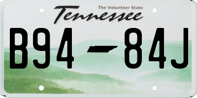 TN license plate B9484J