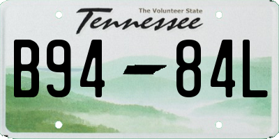 TN license plate B9484L